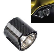 Car Modified MP Exhaust Pipe Glossy 90mm Carbon Fiber Short Tail Throat for BMW 3 Series, Air Inlet Diameter:63mm