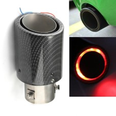 Car Modification Carbon Fiber Luminous Tail Throat LED Lights Modified Car Exhaust Pipe Spitfire Tail Throat, Style:Side(Red)