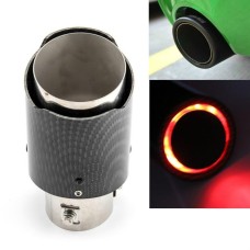 Car Modification Carbon Fiber Luminous Tail Throat LED Lights Modified Car Exhaust Pipe Spitfire Tail Throat, Style:Curling(Red)