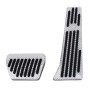 2 in 1 Non-Slip Carbon Fiber Manual Car Truck Foot Pedals Brake Gas Fuel Pad Cover Kit for BMW(Silver)