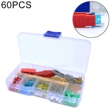 60 PCS Assorted Car Motorcycle Truck Mini Low Profile Fuse Micro Blade Fuse Set 5A 10A 15A 20A 25A 30Amp & Test Pencil