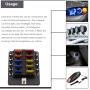 1 in 10 Out Fuse Box PC Terminal Block Fuse Holder Kits with LED Warning Indicator for Auto Car Truck Boat