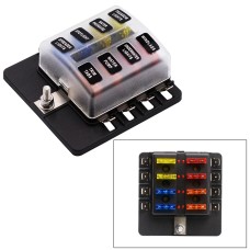 1 in 8 Out Fuse Box PC Terminal Block Fuse Holder Kits with LED Warning Indicator for Auto Car Truck Boat