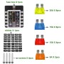 1 in 10 Out Fuse Box Screw Terminal Section Fuse Holder Kits with LED Warning Indicator for Auto Car Truck Boat