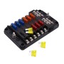 Независимые положительные и отрицательные 1 в 12 выпущенных 12 -Way Circuit Blade Fuse Box Kits наборы с индикатором предупреждения для автомобильного грузовика.