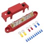 1 Pair 48V 150A M6 Power Distribution Terminal Block Battery Bus Bar Set with Terminal Block