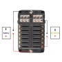 A5618 12-Way Fuse Box Blade Fuse Holder with Terminal + LED Warning Indicator for Auto Car Truck Boat