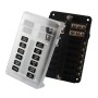 A5631 12-Way Fuse Box Blade Fuse Holder with Terminal + LED Warning Indicator + Screwdriver for Auto Car Truck Boat