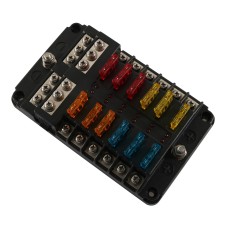 A5632 12-Way Fuse Box Blade Fuse Holder with Terminal + LED Warning Indicator + Screwdriver for Car Marine Boat