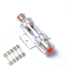 A0237 Car Audio Inline AGU 4 / 8 Gauge AGU Fuse Holder Gold Plated with 5 PCS 60A Fuse