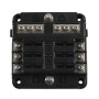 A5516 6 Way Fuse Box Blade Fuse Holder with LED Warning Indicator / Negative for Auto Car Truck Boat