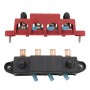 Red M10 Stud RV Ship High Current Power Distribution Terminal Block with Accessories