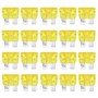 100 PCS Auto Mini Blade Fuse (20A), DC 12V(Yellow)