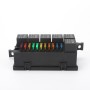 Car Modified 12V / 4Pin / 40A Black Shell 11-Way Fuse With 6-Way Relay Car Machine Cabin Link Inner Cassette Seat