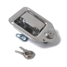 Stainless Steel Tool Box Lock Paddle Latch & Keys for Trailer / Yacht / Truck