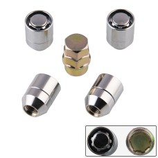 Universal Car M12 x 1.5 Steel Wheel Lock Lug Nut Chrome Locking Nuts 4+1 Set