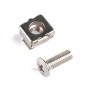 50 Sets M5 Square Hole Hardware Cage Nuts & Mounting Screws Washers for Server Rack and Cabinet (M5 x 16mm)