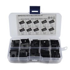 60 PCS Black U Nut Kit Spire Clips No.14 Zinc Speed Fasteners Lug Nuts