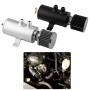 Universal Racing Aluminum Oil Catch Can 2 x AN10 Twin Port Breather Filter Tank, Capacity: 0.75L(Black)