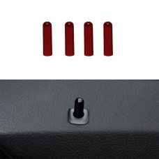 4 in 1 Car Door Latch Pin Door Screw Knob Cap Cover Trim for BMW F10, Left Driving (Red)