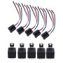 5 Pairs 12V Car Relay with Plum-shaped Waterproof Flame-retardant Socket