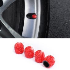 Car Crystal Tire Valve Cap Gas Cap Mouthpiece Cover (Red)