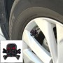 4 PCS Universal Skull Shape Gas Cap Mouthpiece Cover Gas Cap Tire Cap Car Motor Bicycle Tire Valve Caps(Black)