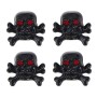 4 PCS Universal Skull Shape Gas Cap Mouthpiece Cover Gas Cap Tire Cap Car Motor Bicycle Tire Valve Caps(Black)