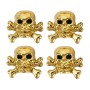 4 PCS Universal Skull Shape Gas Cap Mouthpiece Cover Gas Cap Tire Cap Car Motor Bicycle Tire Valve Caps(Gold)