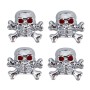 4 PCS Universal Skull Shape Gas Cap Mouthpiece Cover Gas Cap Tire Cap Car Motor Bicycle Tire Valve Caps(Silver)