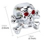 4 PCS Universal Skull Shape Gas Cap Mouthpiece Cover Gas Cap Tire Cap Car Motor Bicycle Tire Valve Caps(Silver)