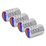 4 PCS Russian Flag Pattern Gas Cap Mouthpiece Cover Gas Cap Tire Cap Car Motor Bicycle Tire Valve Caps