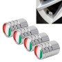 4 PCS Italian Flag Pattern Gas Cap Mouthpiece Cover Gas Cap Tire Cap Car Motor Bicycle Tire Valve Caps