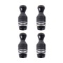 4 PCS Universal Bowling Ball Shape Car Motor Bicycle Tire Valve Caps(Black)