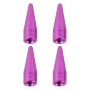 4 PCS Universal Sharp Mouth Shape Car Motor Bicycle Tire Valve Caps (Purple)