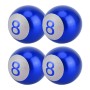 4 PCS Ball Number 8 Gas Cap Mouthpiece Cover Tire Cap Car Tire Valve Caps (Blue)