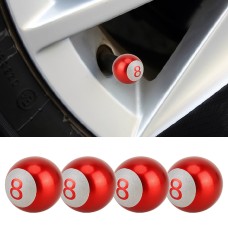 4 ПК Шар № 8 газовая крышка для крышки шины Car Tire Caps (красный)