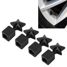 4 ПК Звездной формы газообразной крышки на крышку шины Car Car Tire Caps (черный)