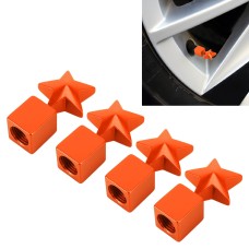 4 ПК Звездной формы газообразной крышки крышки шины Car Car Tire Caps (Orange)