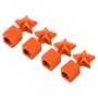 4 PCS Star Shape Gas Cap Mouthpiece Cover Tire Cap Car Tire Valve Caps (Orange)