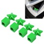 4 PCS Star Shape Gas Cap Mouthpiece Cover Tire Cap Car Tire Valve Caps (Green)