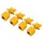 4 PCS Star Shape Gas Cap Mouthpiece Cover Tire Cap Car Tire Valve Caps (Gold)