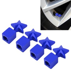 4 PCS Star Shape Gas Cap Mouthpiece Cover Tire Cap Car Tire Valve Caps (Blue)