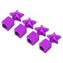 4 PCS Star Shape Gas Cap Mouthpiece Cover Tire Cap Car Tire Valve Caps (Purple)