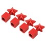 4 PCS Star Shape Gas Cap Mouthpiece Cover Tire Cap Car Tire Valve Caps (Red)