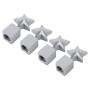 4 PCS Star Shape Gas Cap Mouthpiece Cover Tire Cap Car Tire Valve Caps (Silver)