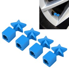 4 ПК Звездной формы газообразной крышки для крышки шины Car Car Tire Caps (Baby Blue)