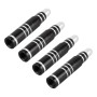 4 PCS Long Bullet Shape Gas Cap Mouthpiece Cover Tire Cap Car Tire Valve Caps (Black)