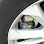 4 PCS Long Bullet Shape Gas Cap Mouthpiece Cover Tire Cap Car Tire Valve Caps (Blue)