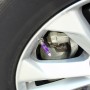 4 PCS Long Bullet Shape Gas Cap Mouthpiece Cover Tire Cap Car Tire Valve Caps (Purple)